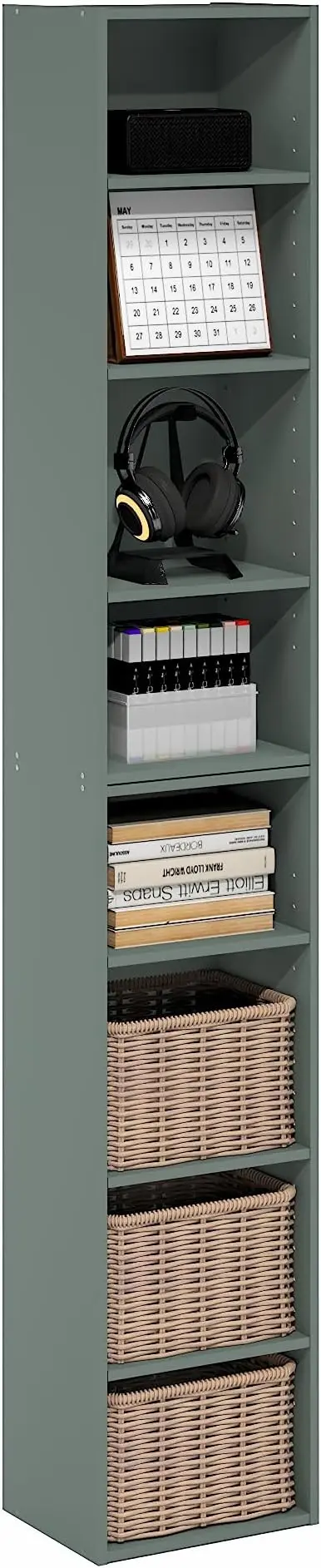 Furinno PASIR Book Shelf, 8-Tier Separable Tall Bookshelf, Stackable Bookcase