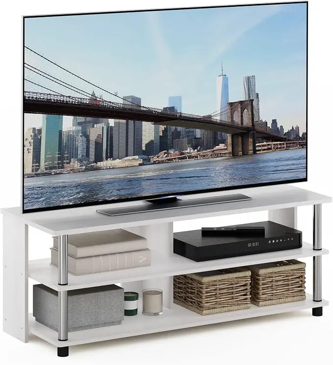 Furinno Sully TV Stand, 3-Tier Rectangular Entertainment Center
