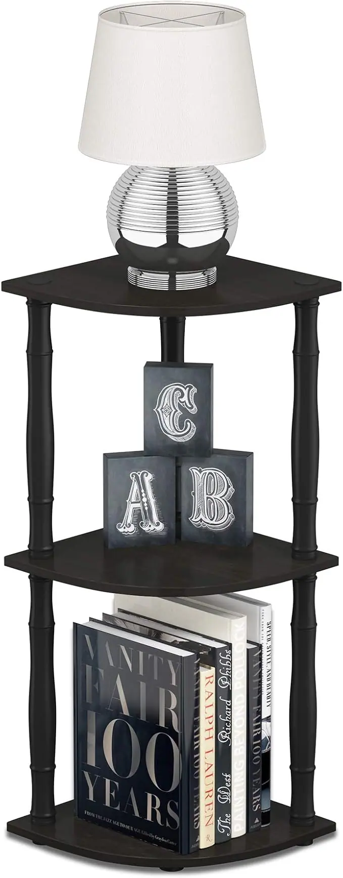 Furinno Turn-N-Tube 3-Tier Corner Display Rack Multipurpose Shelving Unit