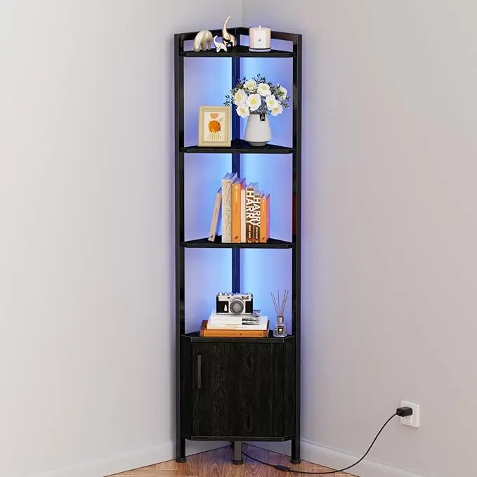Furnulem Corner Shelf, 5-Tier Corner Cabinet