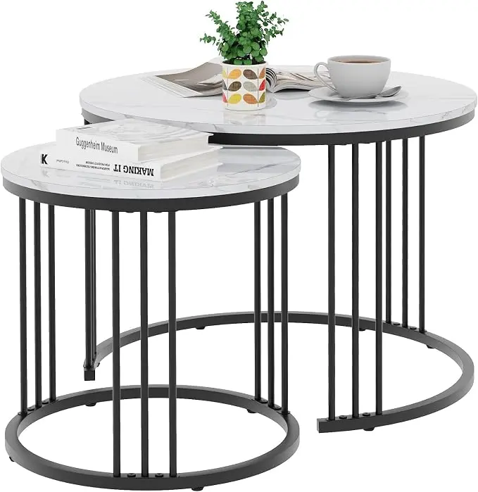 Garden 4 you Coffee Table Faux Marble Nesting Table