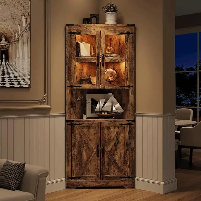 GarveeHome 67 in Tall Corner Storage Cabinet