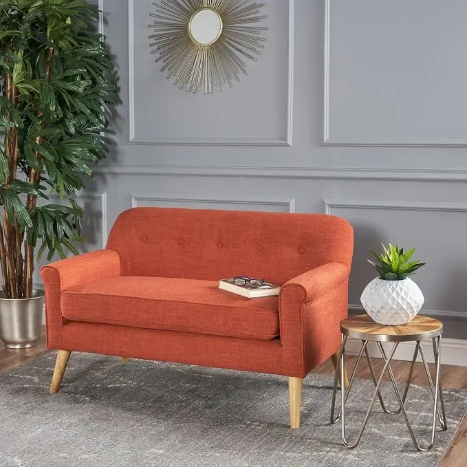 GDFStudio Mid Century Modern Fabric Loveseat