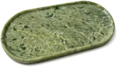 Genuine 100% Natural Marble Tray, Luxury Green Stone Vanity Tray