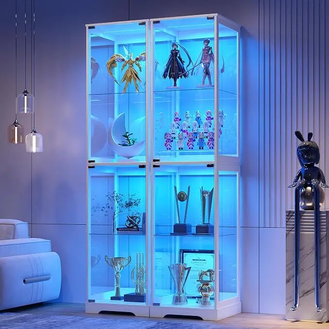 Glass Display Cabinet with Doors, Bookcase