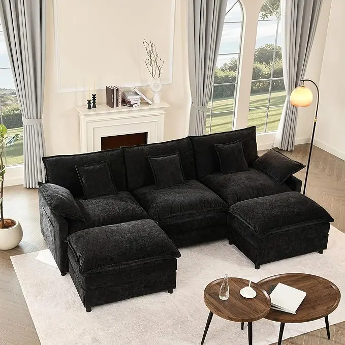 GOSUHI 108" U Shaped Couch, Modular Sectional Sofa, 3-Seater Comfy Cloud Couch