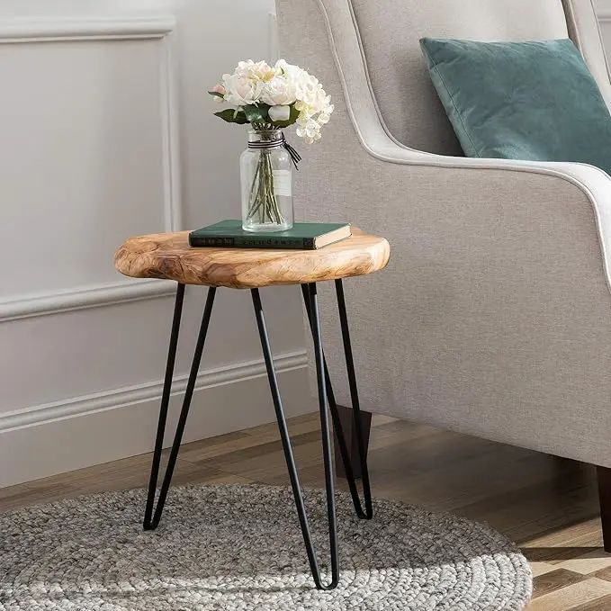 Greenage Cedar Roots Live Edge Side Table 12" x 13.5" x 17.4" Height Natural