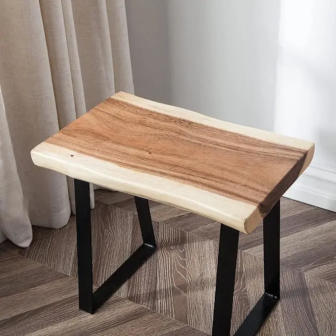 Greenage Natural Wood Rectangle Bench 20"x14"x18" Coffee Side Table