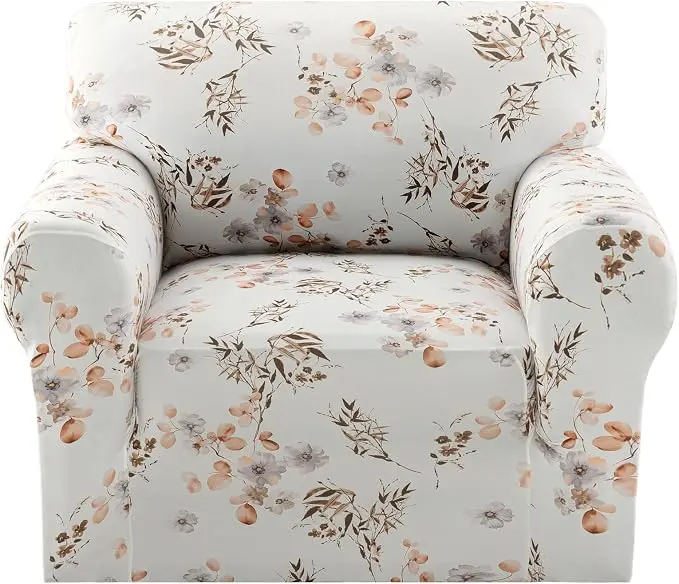 H.VERSAILTEX Floral Pattern Chair Cover Printed Sofa Slipcovers High Stretch