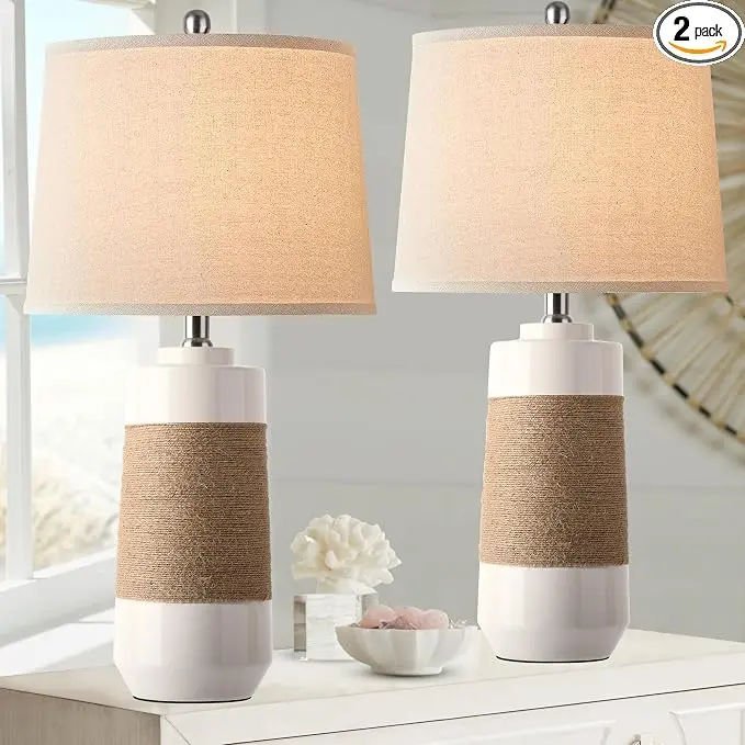 Hamucd White Boho Ceramic Lamps