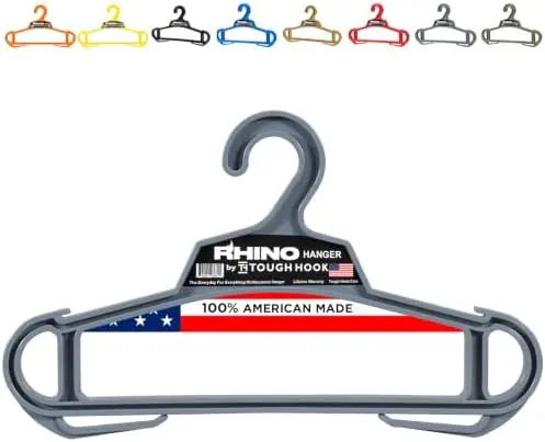 Heavy Duty Clothes Hangers, USA-Made, Body Armor, 1 Gray