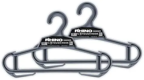 Heavy Duty Clothes Hangers, USA-Made, Body Armor, 2 Gray