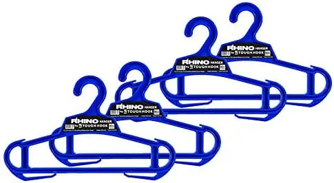 Heavy Duty Clothes Hangers, USA-Made, Body Armor, 4 Blue