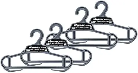Heavy Duty Clothes Hangers, USA-Made, Body Armor, 4 Gray