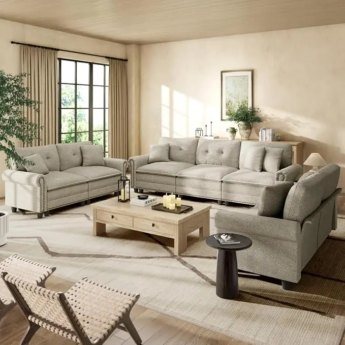 HERA'S HOUSE 3 Pieces Modular Sectional Sofa Sets, Oversized Couch Set