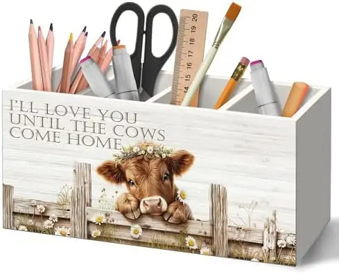 Highland Cow Pen Holder Organizer for Desk Accessories