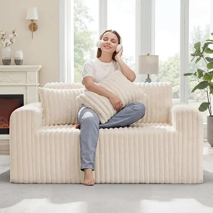 Hobestluk Couch Sofa 2-Seater Foam Sofa Loveseat