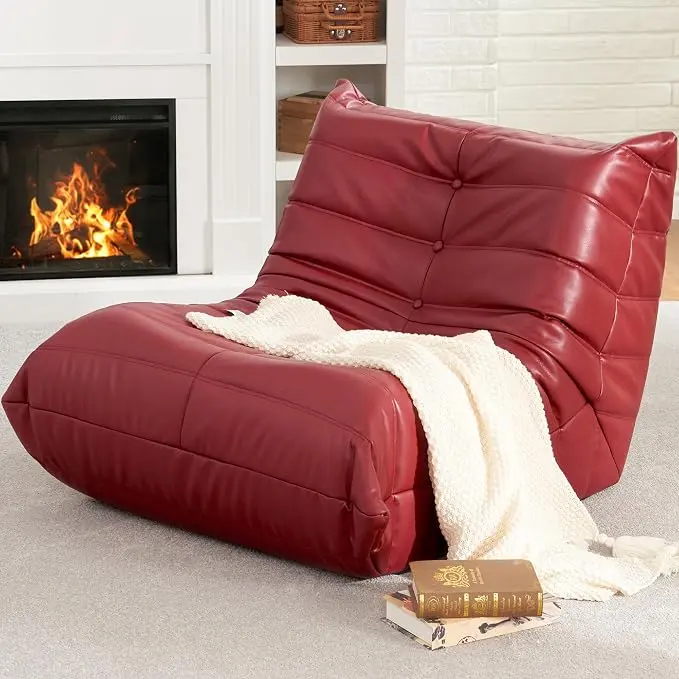 Hobestluk Giant Bean Bag Chair Lazy Floor Sofa, Memory Foam Fireside Sofa