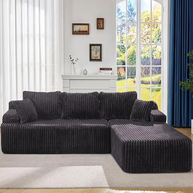 Hobestluk Modular Sectional Sofa Couches L-Shape Couch 3 Seat Modular Sofa