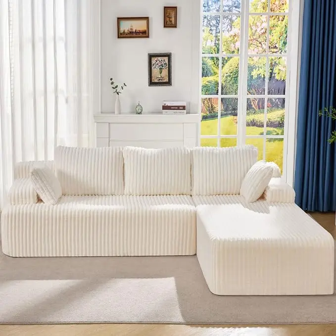 Hobestluk Modular Sectional Sofa Couches L-Shape Couch 3 Seat Modular Sofa