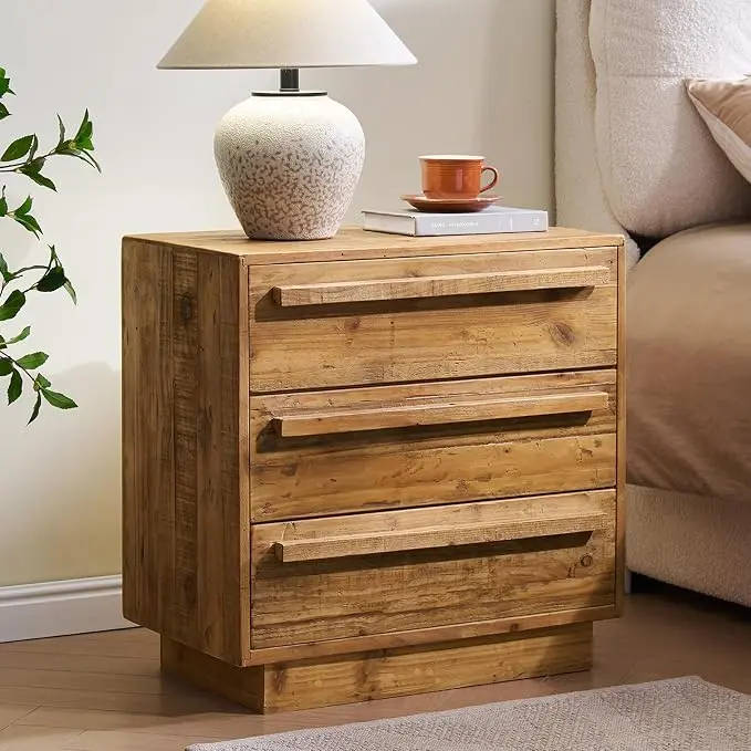 HOKYHOKY Reclaimed Solid Wood Nightstand-24 Inches Large End Table