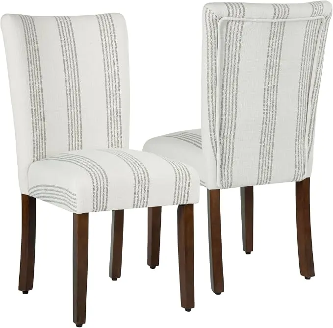 HomePop Classic Parsons Dining Chair- Brown Stripe