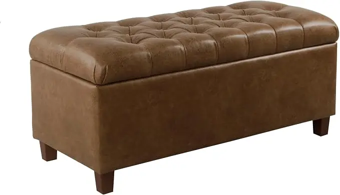 Homepop Home Decor | Button Tufted Storage Bench | Ottoman Bench