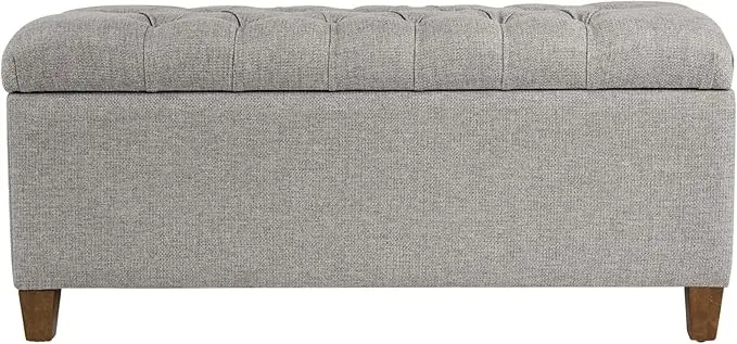 Homepop Home Decor Tufted Ainsley Button Storage Ottoman Bench