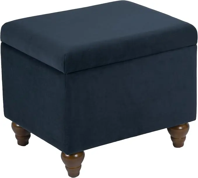 Homepop Home Decor | Upholstered Medium Rectangular Storage Ottoman | Hinged