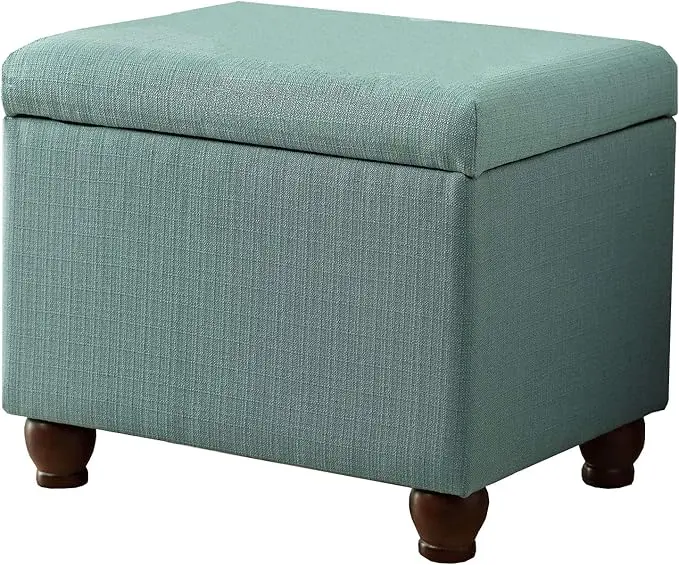 Homepop Home Decor | Upholstered MediumRectangular Storage Ottoman | Hinged Lid