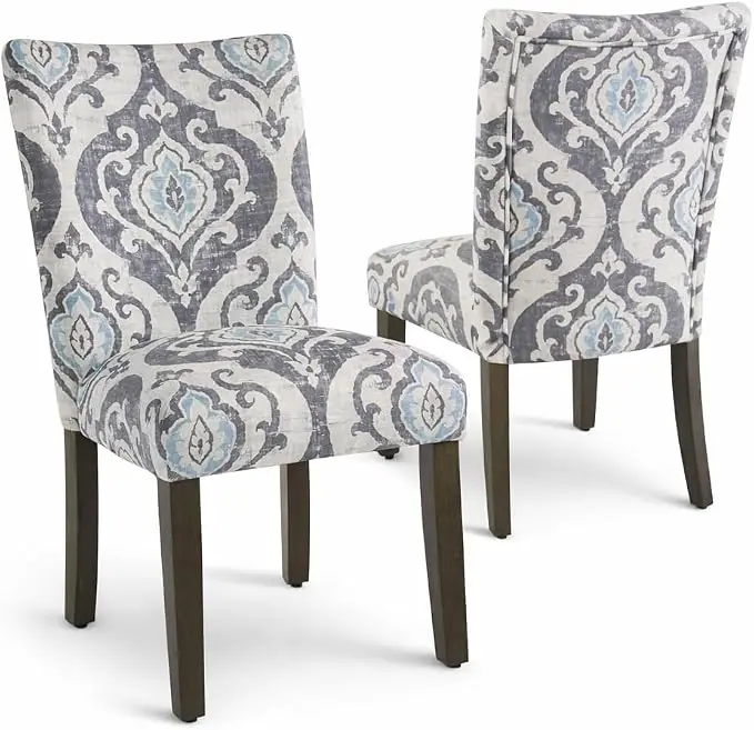 HomePop Parsons Classic Upholstered Accent Dining Chair, Suri Blue