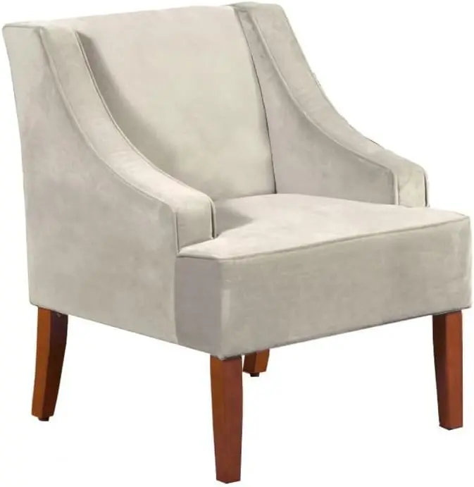 HomePop Swoop Arm Accent Chair, Velvet Grey