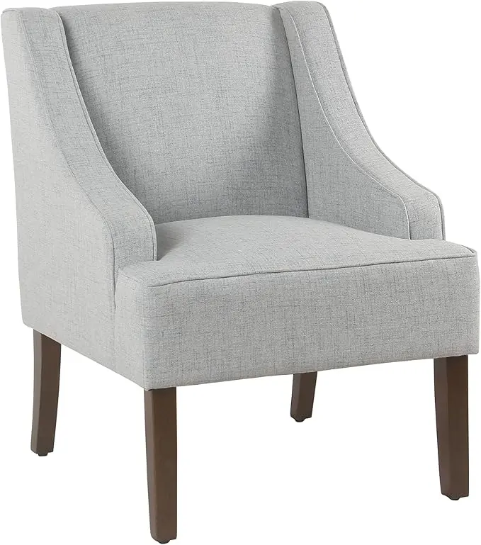 HomePop Swoop Arm Living-Room-Chairs, Soft Dove Gray