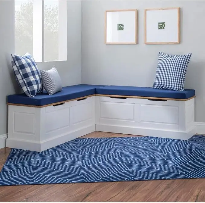 HomeStock Sophisticated Simplicity Backless Corner Nook Set Two Tone