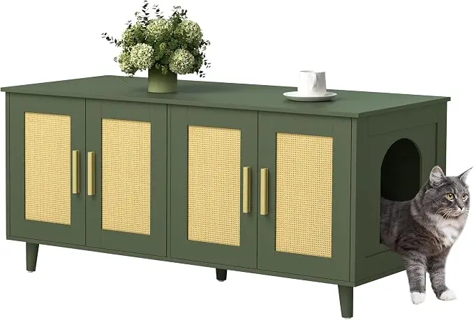 Homhedy Boho Cat Litter Box Enclosure