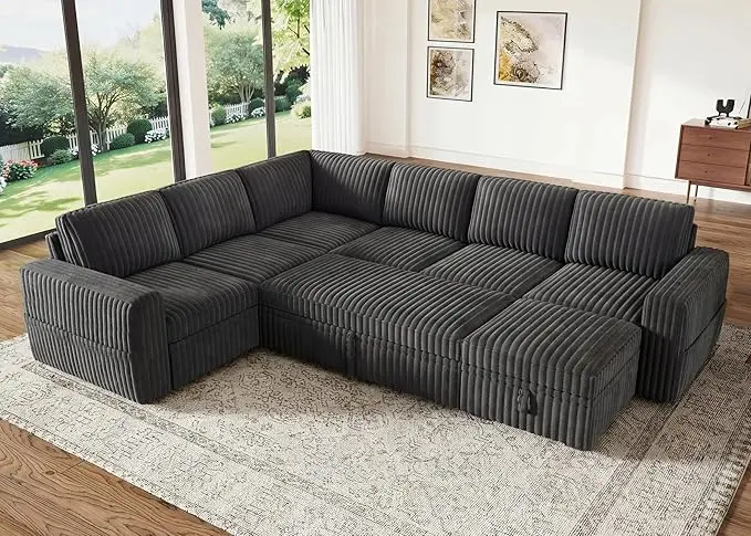 HONBAY Modular Sectional Sleeper Sofa