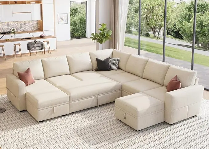 HONBAY Modular Sectional Sleeper Sofa