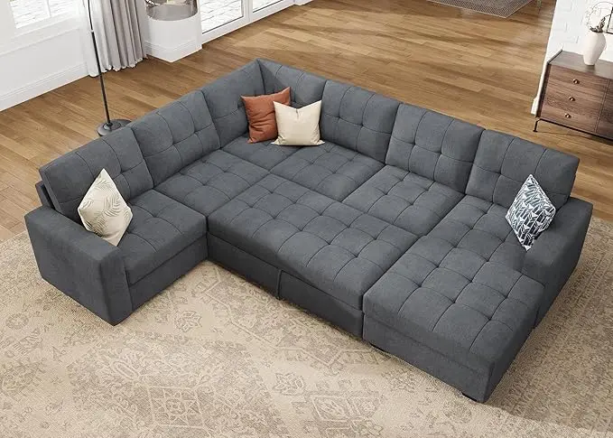 HONBAY Sectional Sleeper Sofa, Sleeper Sofa Couch