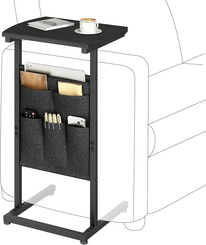 HOOBRO C Shaped End Table, 28.3" Side Table