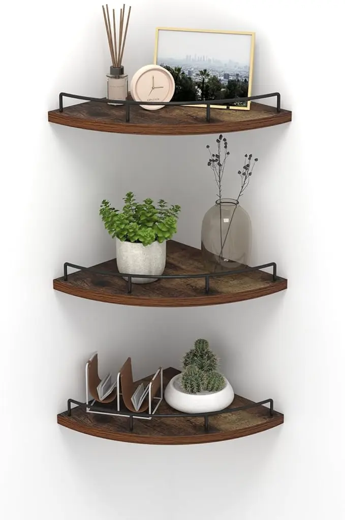 HORLIMER Floating Corner Shelf Wall Mount, Living Room