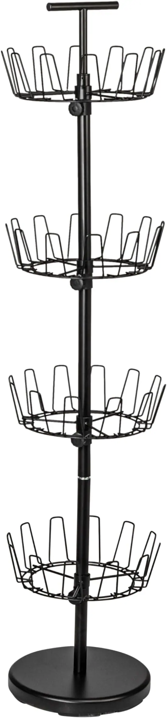 Household Essentials 4-Tier Shoe Storage Tree, Matte Black