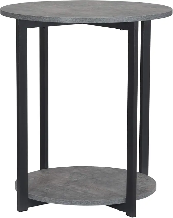 Household Essentials Jamestown Round Side End Table