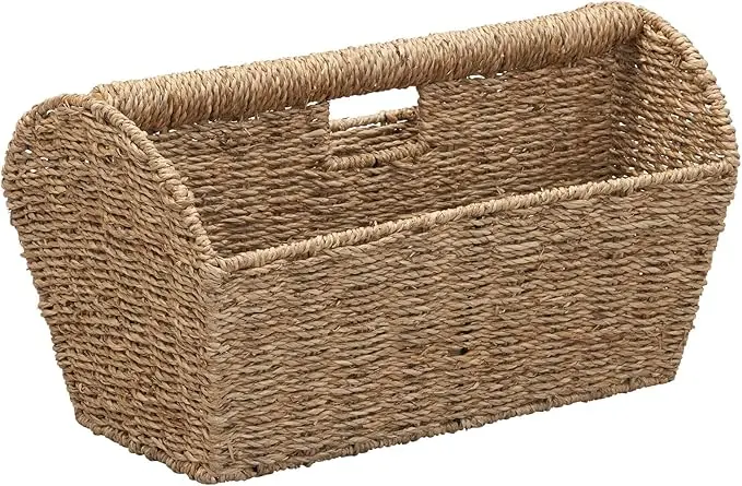 Household Essentials Rectangular Magazine Rack, Seagrass