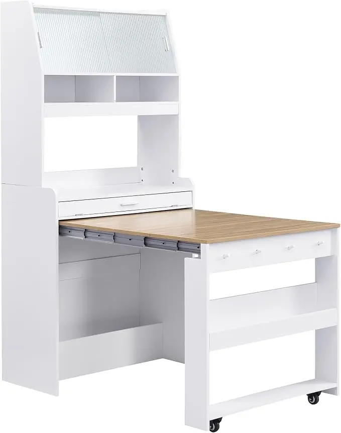 HRVEOCEI Folding Dining Tables for Small Spaces, Buffet Cabinet