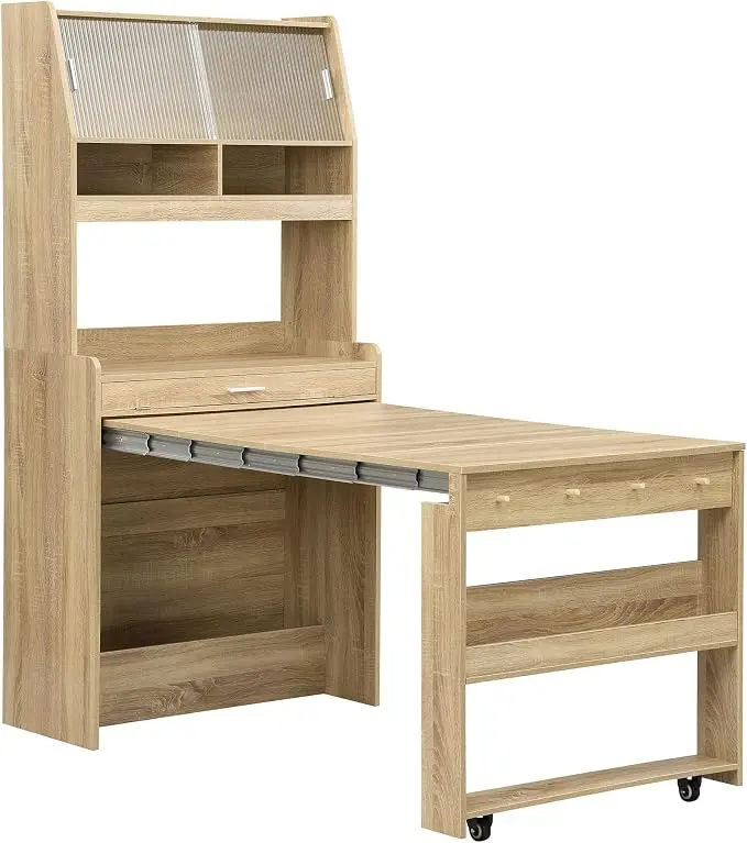 HRVEOCEI Folding Dining Tables for Small Spaces, Buffet Cabinet