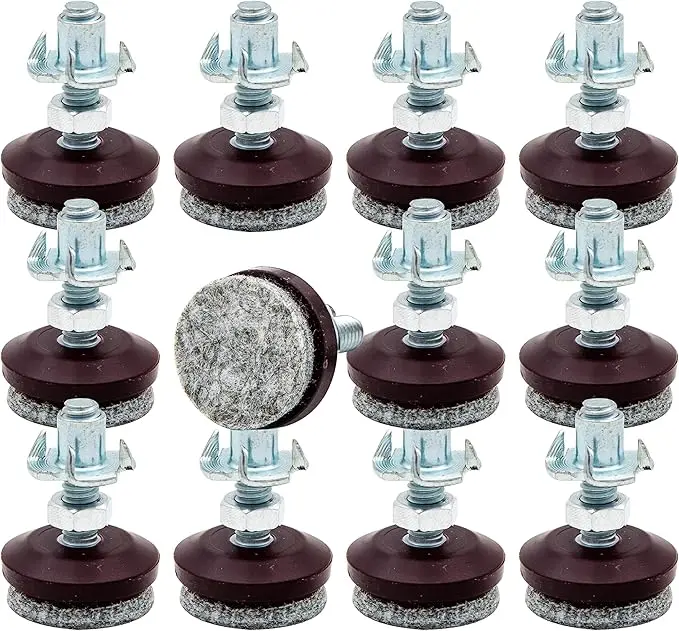 HUAYY 12 Pack Adjustable Furniture Leveling Feet, 1/4-20 Threaded Stem