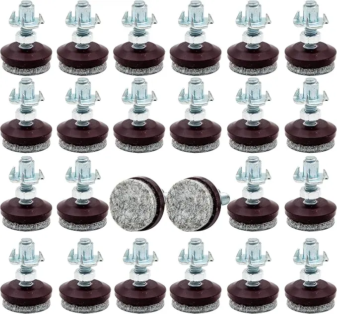 HUAYY 24 Pack Adjustable Furniture Leveling Feet, 1/4-20 Threaded Stem
