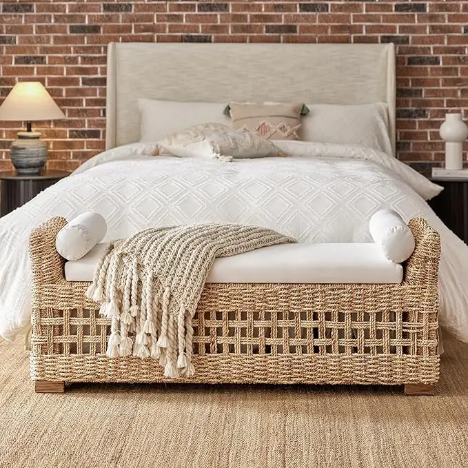 HULALA 56" Rattan Storage Bench
