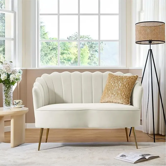 HULALA HOME Modern Velvet Loveseat Sofa