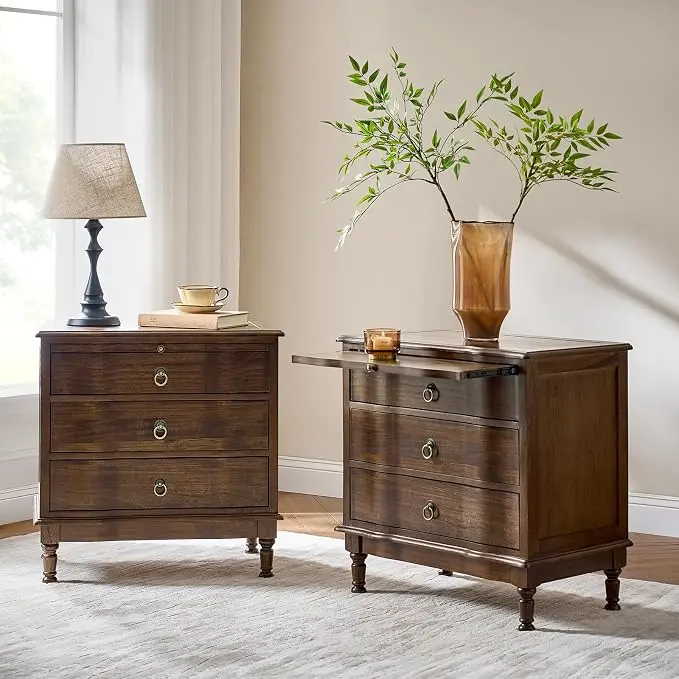 HULALA HOME Solid Wood End Table Set of 2